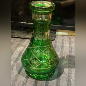 Green glass vase